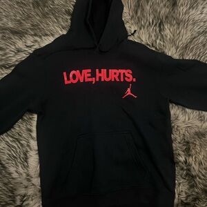 Large Love hurts Nike Black Hoodie